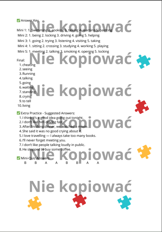 🧾Karta pracy Mastering -ING Forms – Complete Lesson (B1)