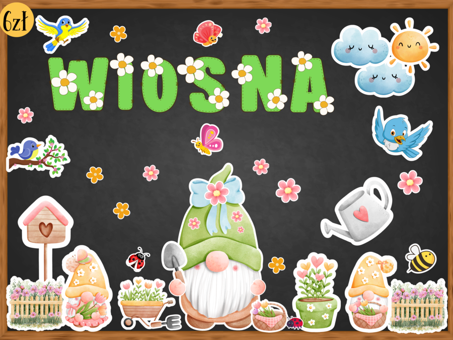 WIOSNA - gazetka, łatwa do wycięcia, grafika XL