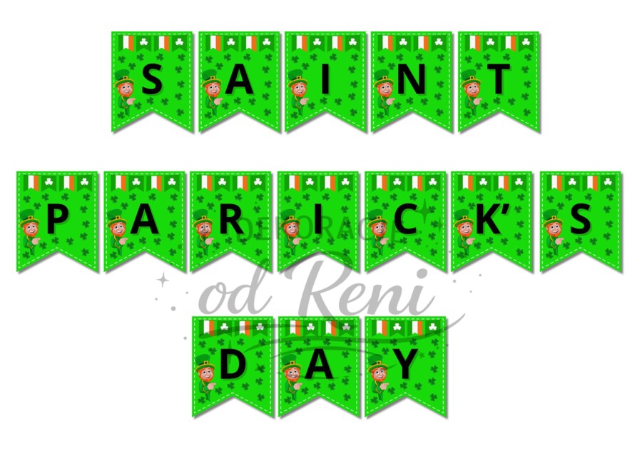 Dzień Świętego Patryka Saint  Patrick's Day girlanda