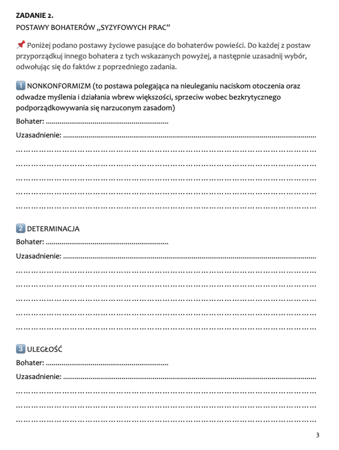 SYZYFOWE PRACE STEFANA ŻEROMSKIEGO -  bohaterowie wobec rusyfikacja (NA PODSTAWIE FRAGMENTÓW POWIEŚCI I FILMU)