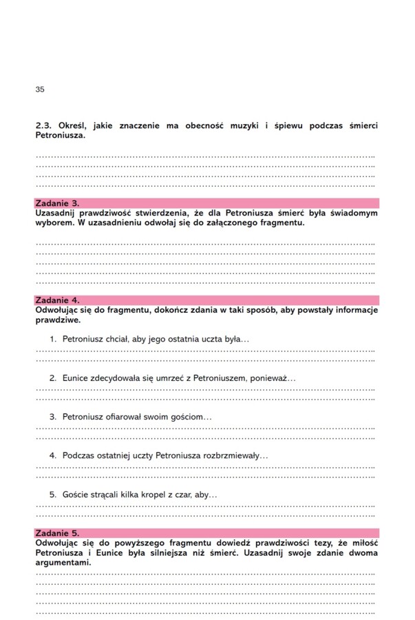 Karta pracy "Quo vadis " - krytyczne czytanie