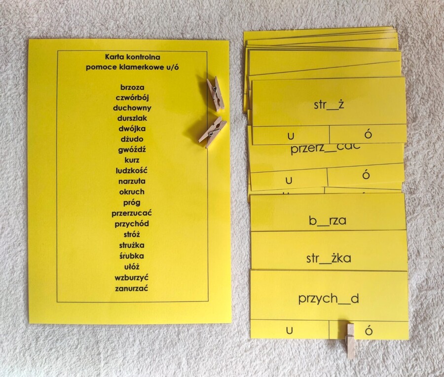 Ortografia "ó", "u" pomoce klamerkowe