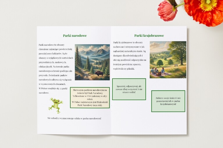 Parki narodowe, Parki krajobrazowe, Rezerwaty przyrody, Pomniki przyrody