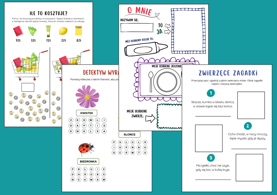Kreatywna Księga Zadań – 64 Strony Nauki i Zabawy dla Dzieci w Klasach 0-3!/Autorskie i różnorodne ćwiczenia
