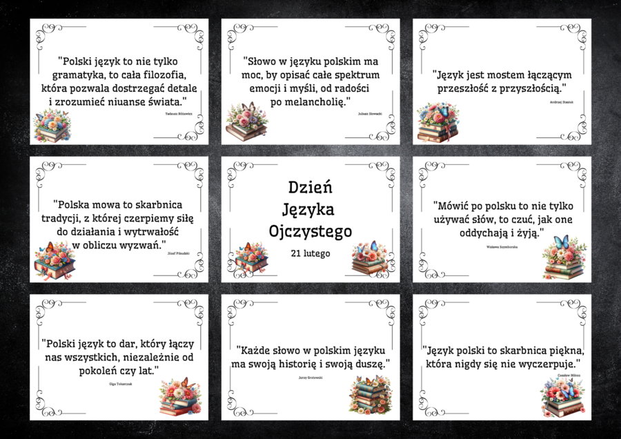 DZIEŃ JĘZYKA OJCZYSTEGO - GAZETKA - BIBLIOTEKA - CZYTELNIA - JĘZYK POLSKI
