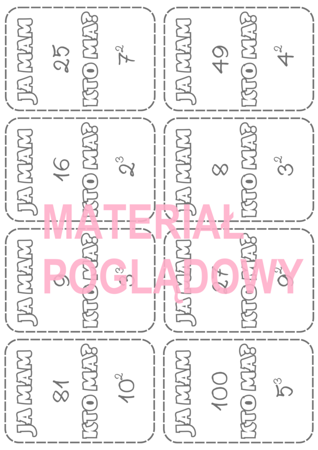 Ja mam...., kto ma...? - obliczanie potęg