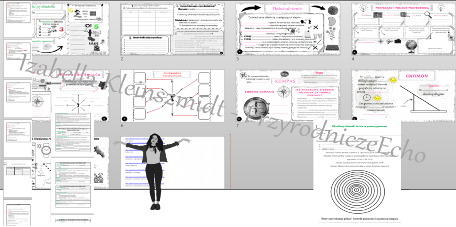 Zestaw kart pracy + 8 gratisowych linków do lekcji multimedialnych - niekomercyjnych wykonanych w genial.ly do indywidualnego pobrania i użycia do celów niekomercyjnych z PRZYRODY do klasy 4 – dział I „Poznajemy warsztat przyrodnika” wykonanych w power p
