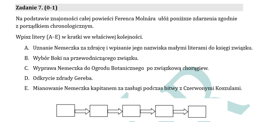 PRÓBNY EGZAMIN Z JĘZYKA POLSKIEGO JUŻ DLA SZÓSTOKLASISTY - CHŁOPCY Z PLACU BRONI