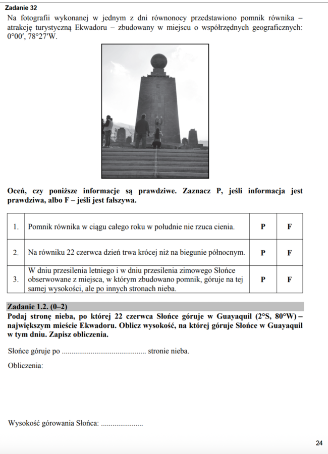 Zadania maturalne z geografii – Wszechświat i ruchy Ziemi