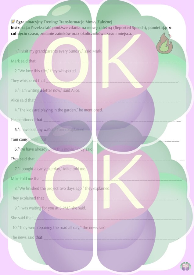 Mowa zależna w języku angielskim – kompleksowy materiał dydaktyczny