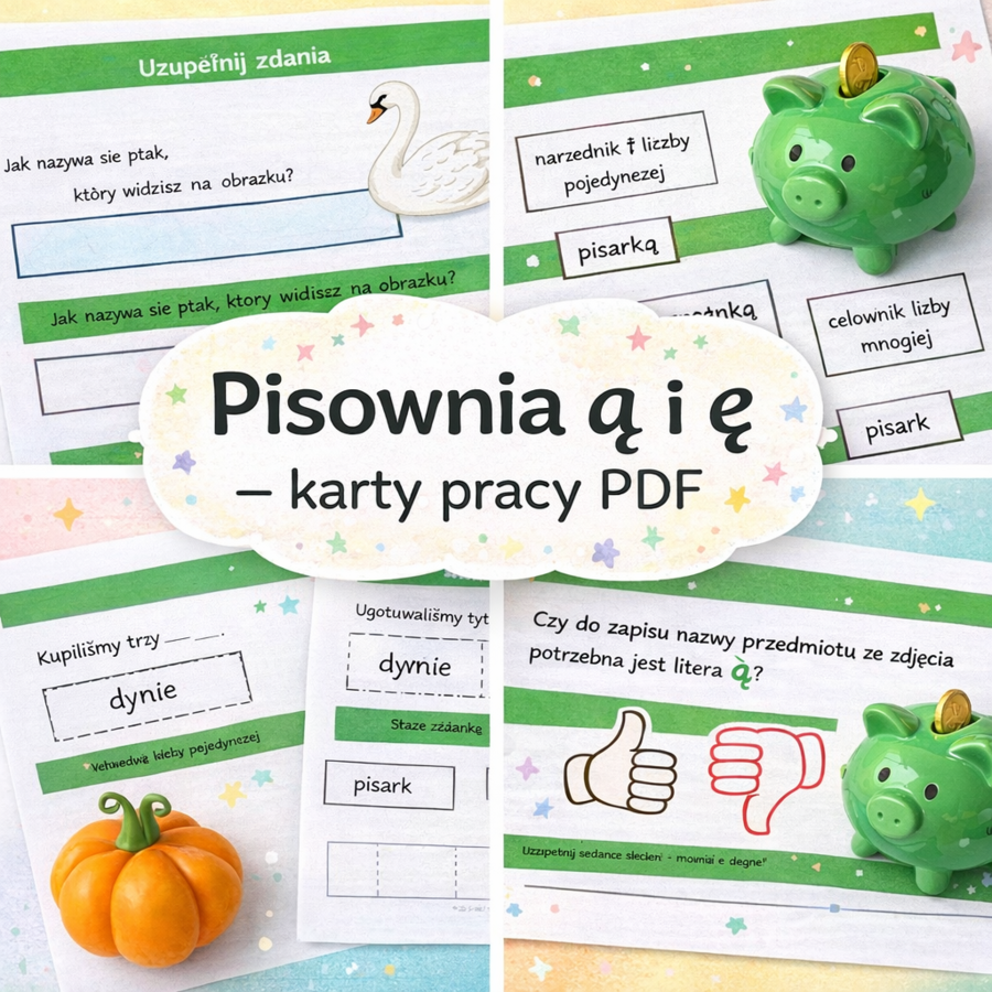 PISOWNIA Ą I Ę [Karta pracy, sprawdzian]