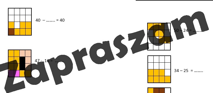 Kodowanie - odejmowanie do 50