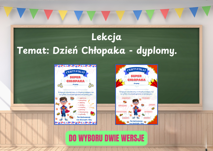 Dyplom - certyfikat na Dzień Chłopaka