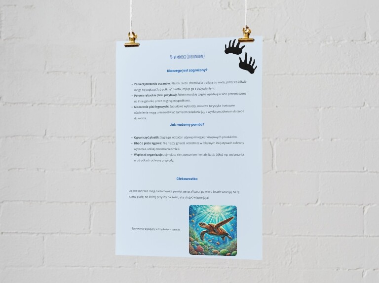 Plakat o zagrożonych gatunkach