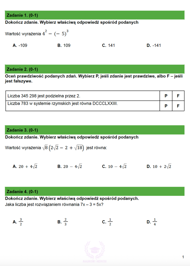 Arkusz próbny z matematyki E8 nr 3