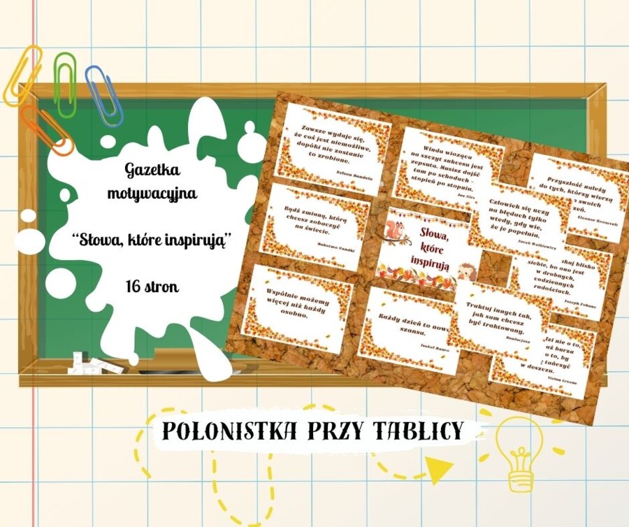 Motywująca/ motywacyjna gazetka całoroczna „Ściana Inspiracji” „Słowa, które inspirują"
