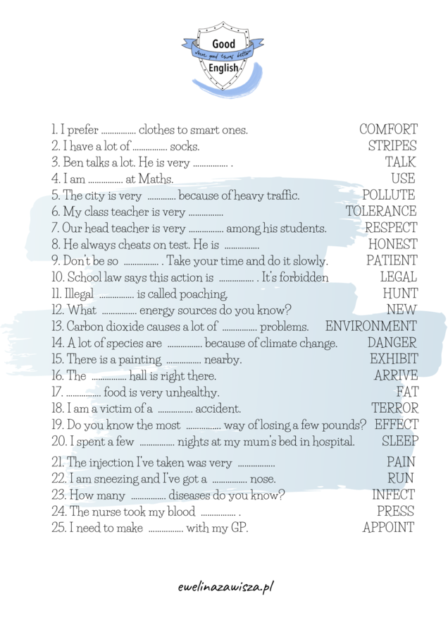 EGZAMIN ÓSMOKLASISTY - SŁOWNICTWO Z KLUCZEM. SYNONIMY/ SŁOWOTWÓRSTWO/1 WYRAZ.