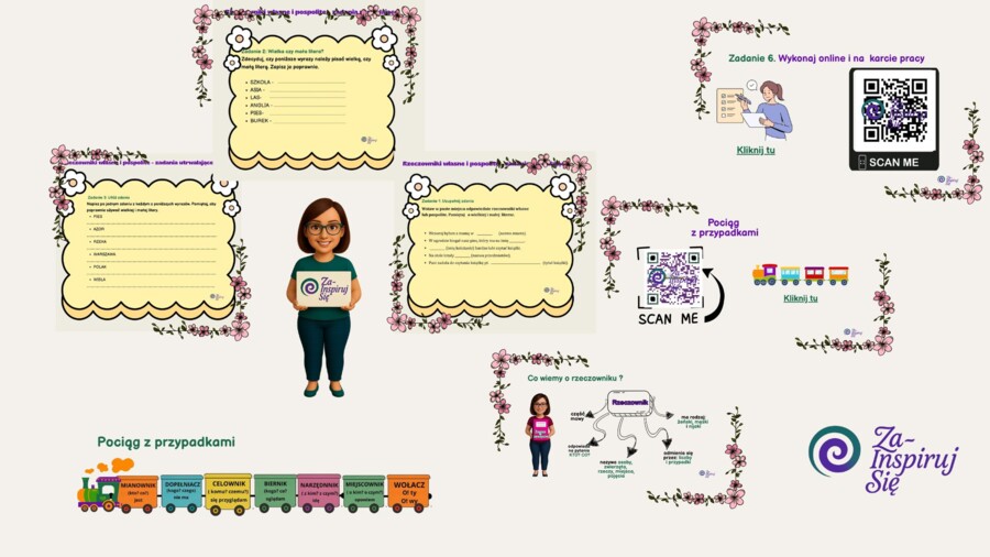 Rzeczownik w kl. IV-VI - scenariusze, karty pracy