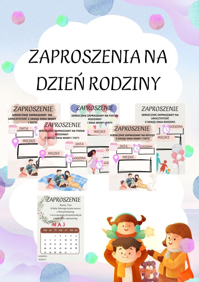 ZAPROSZENIA NA DZIEŃ RODZINY