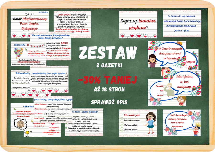 Międzynarodowy Dzień Języka Ojczystego + Łamańce Językowe - Zestaw 30% TANIEJ