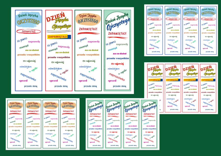 DZIEŃ JĘZYKA OJCZYSTEGO – zakładki do książek – zakładka – wersja 2