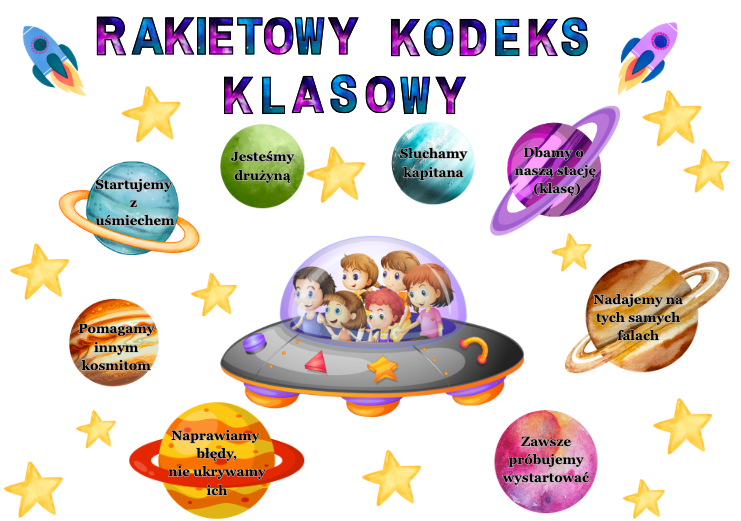 🚀 Gazetka Rakietowy Kodeks Klasowy –68 stron w rozmiarze A4 i mniejszym| Zestaw kolorowy i biało-czarny w 2 wersjach- idealny do kolorowania