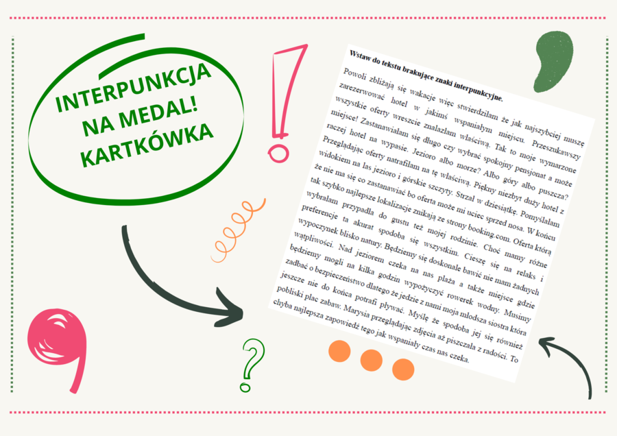 Interpunkcja na medal. Zestaw - teoria, praktyka, kartkówka
