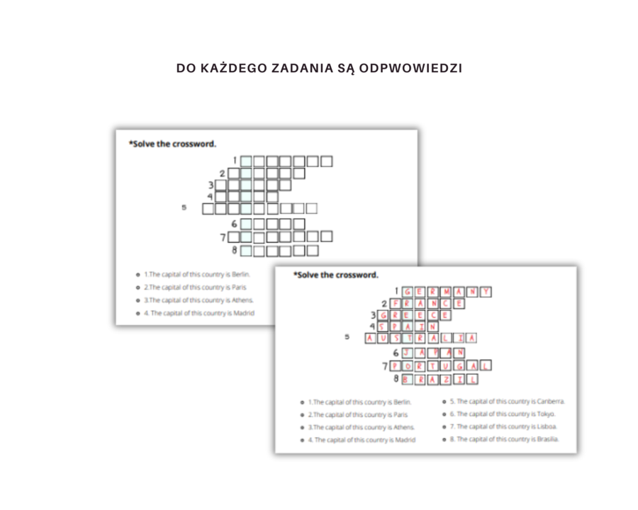 Countries and Nationalities Worksheet - Pańśtwa i Narodowości, 2 katy pracy, język angielski, dodatkowo czasownik "to be" w zdaniach twierdzących i zaimki osobowe