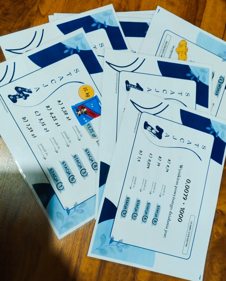 Stacje zadaniowe - ułamki dziesiętne (klasa 5 -6).