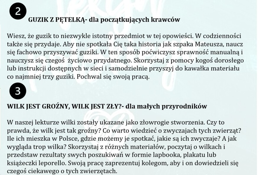 INTERDYSCYPLINARNE ZADANIA LEKTUROWE: MIKOŁAJEK, AKADEMIA PANA KLEKSA, OPOWIEŚCI Z NARNII