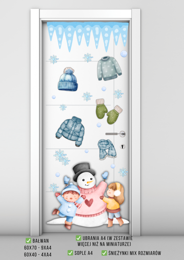 ZIMA - DEKORACJA NA DRZWI