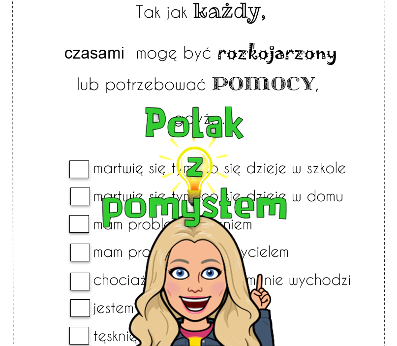 Czasami potrzebuję pomocy - karta