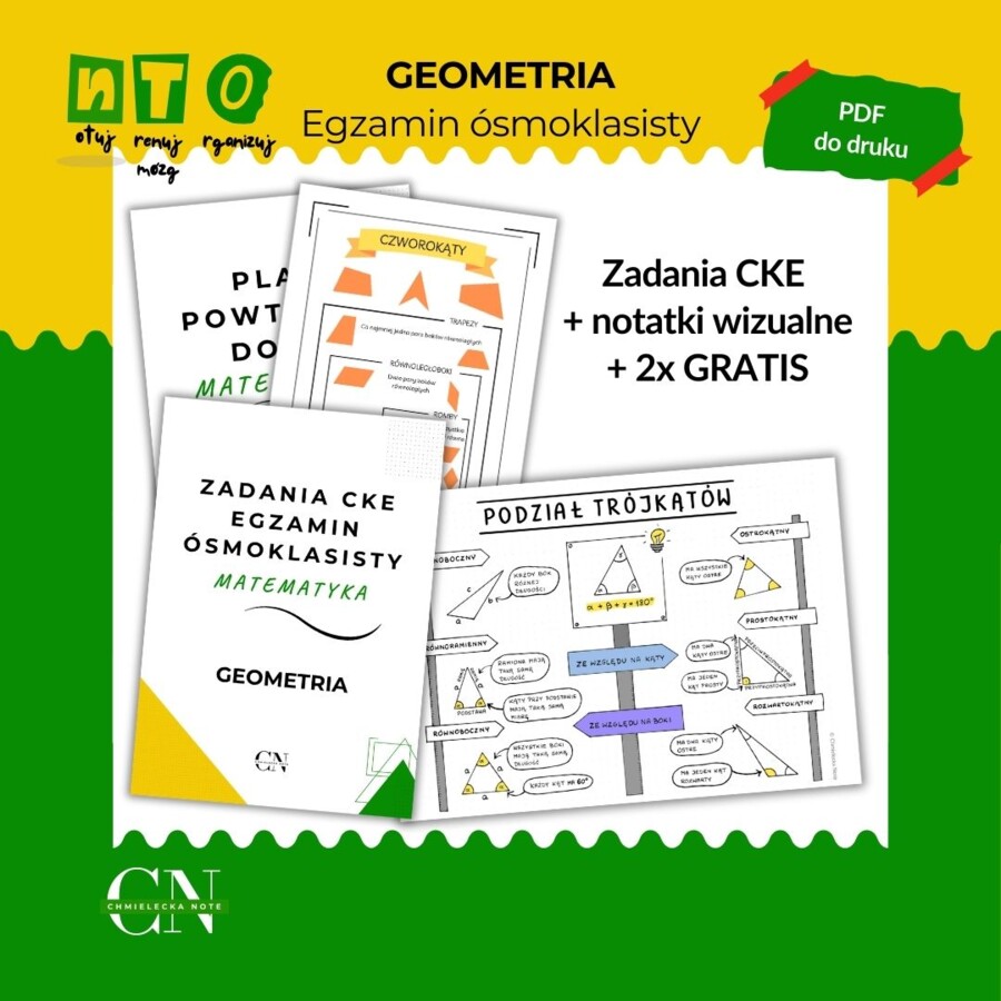 Powtórzenie E8 Egzamin ósmoklasisty – Geometria + 2x GRATIS!
