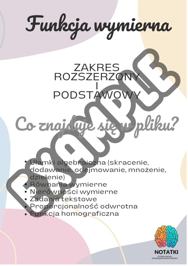 Funkcja wymierna - matura matematyka - podstawa i roszerzenie