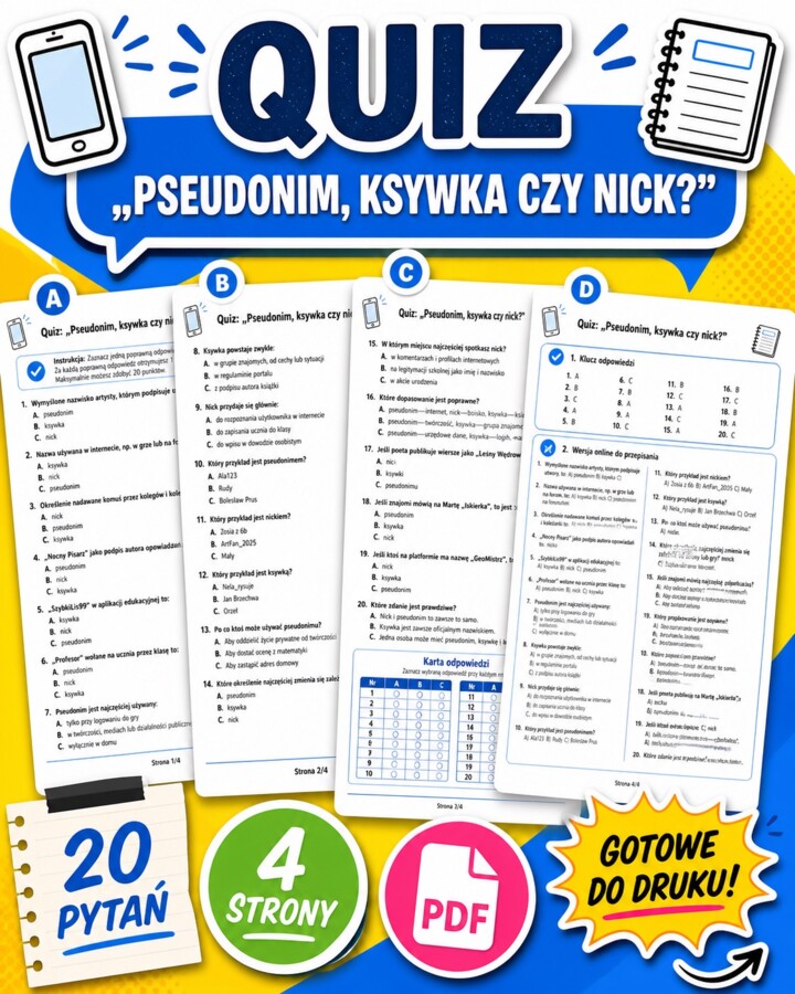 Quiz. Pseudonim, ksywka czy nick?