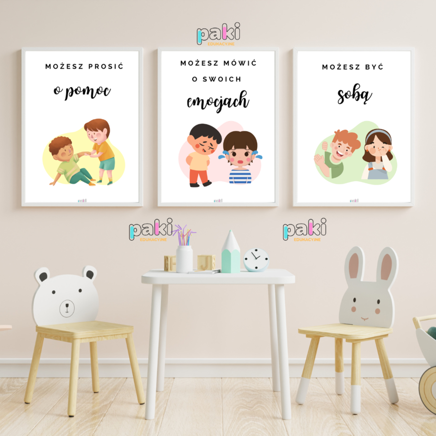 Plakaty o emocjach, dla psychologa, pedagoga, do sali, dekoracja