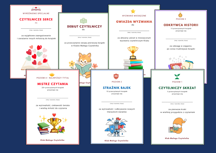 📕 KLUB MAŁEGO CZYTELNIKA - kompletny program czytelniczy dla klas I–III (dokumentacja + karty pracy + dyplomy + grafika)