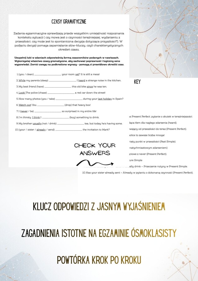 E8 Gramatyczny Express: 100 Zadań Otwartych