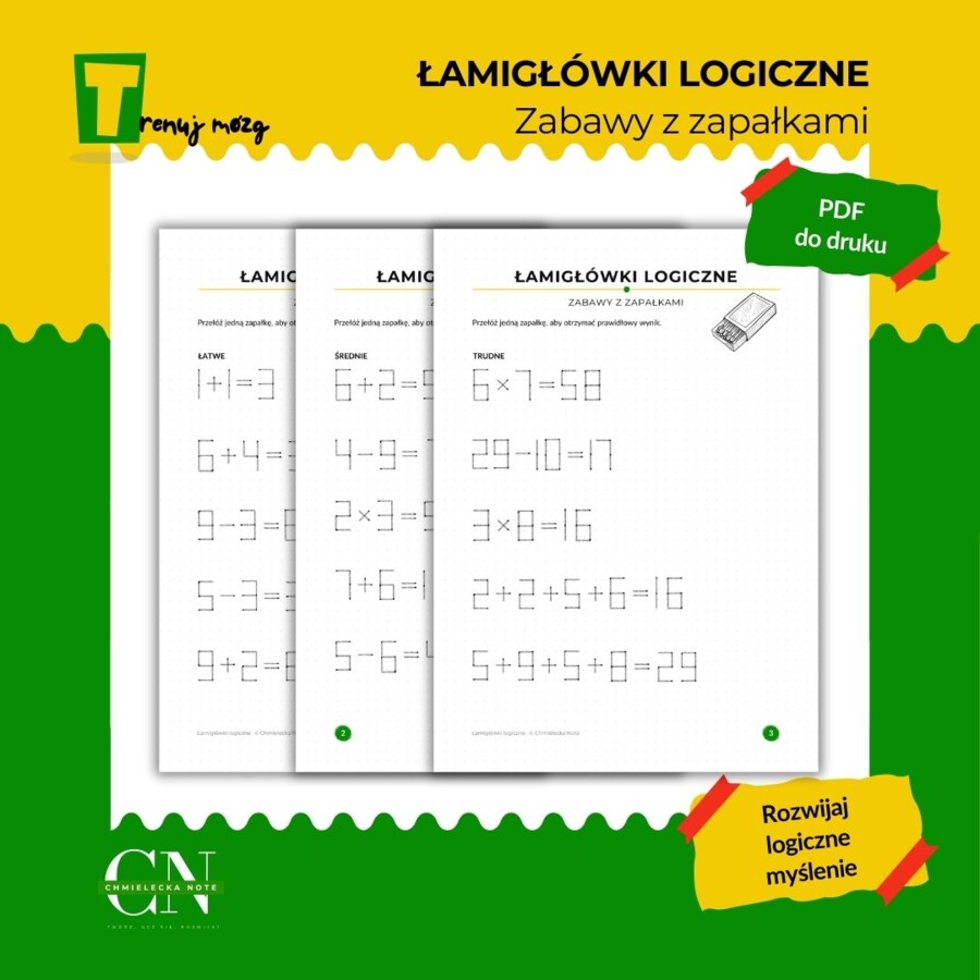 Łamigłówki logiczne: Zabawy z zapałkami