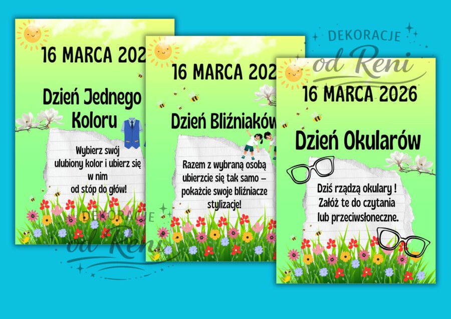 Odliczajmy do wiosny!-14 propozycji -  w 5 wariantach z różnymi datami (16.03 – 20.03)-ponad 100 stron!!!