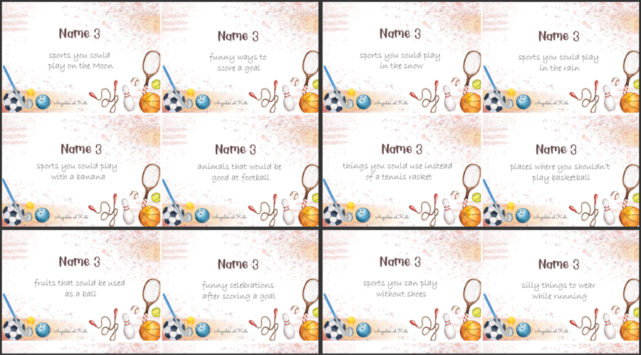 Sport gra Name 3 /48 kart