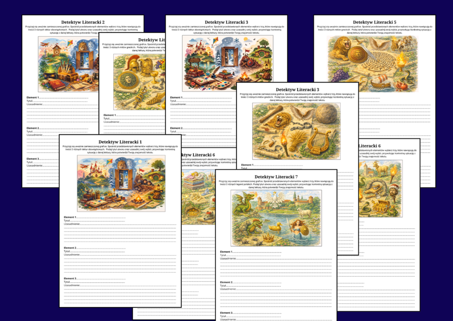 🕵️‍♂️Detektyw Literacki – karty pracy - kl. 4 - 6 - egzamin