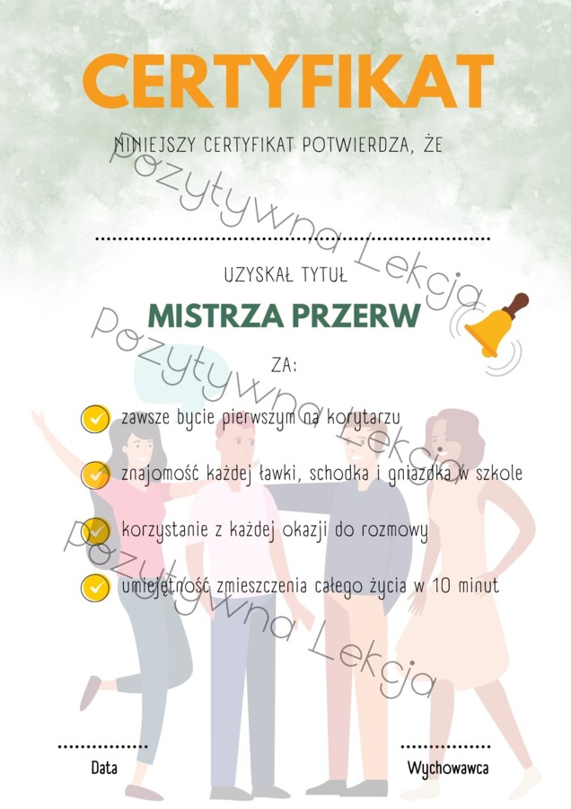 Pozytywne Certyfikaty/Dyplomy dla absolwentów klas 4-8/szkół średnich 32 WZORY