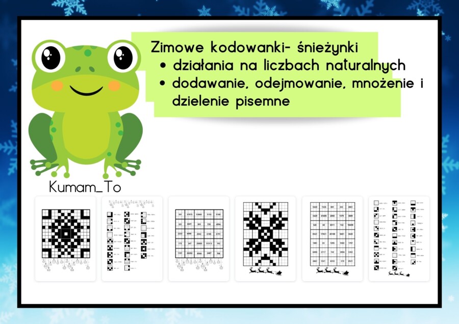 Działania pisemne- zimowe kodowanie