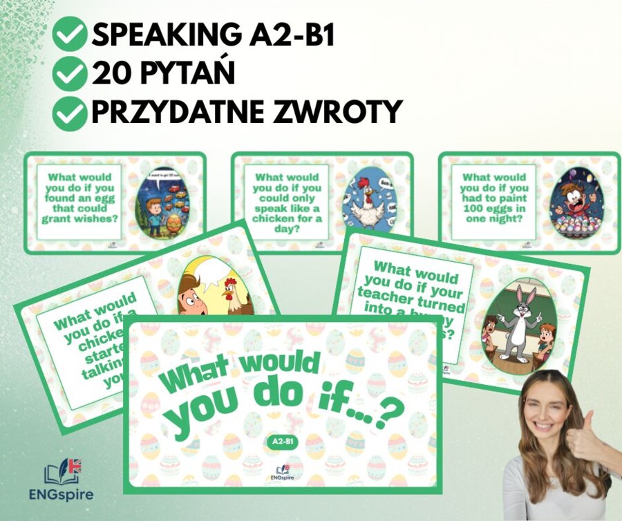 Easter Mega Pack 4w1 – materiały na angielski A1–B2+ | speaking, gry, escape room, lekcje wielkanocne
