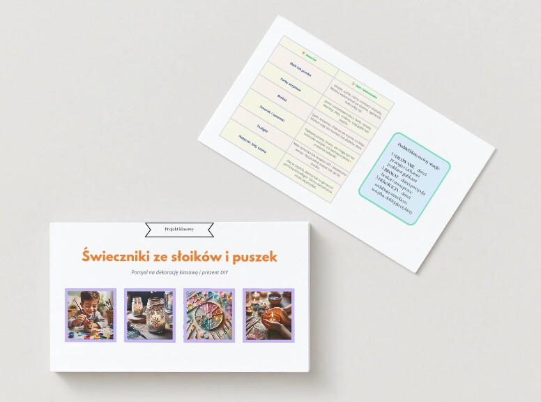 Projekt klasowy. Świeczniki ze słoików lub puszek