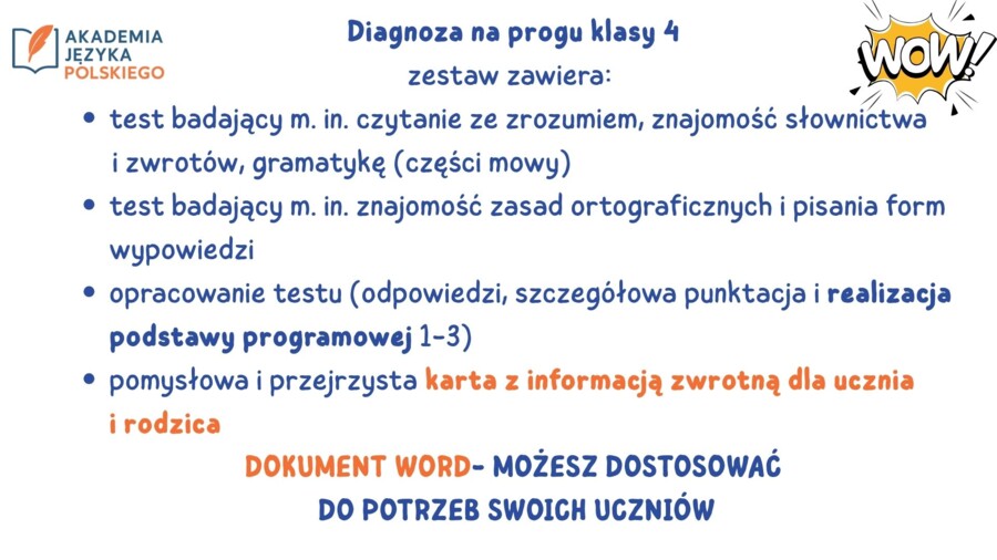 Diagnoza z polskiego na progu 4 klasy - kompletny zestaw