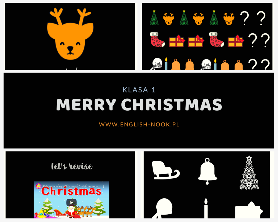 Merry Christmas - prezentacja świąteczna z ćwiczeniami na lekcję online / offline - REKOMENDOWANA DLA KLASY 1