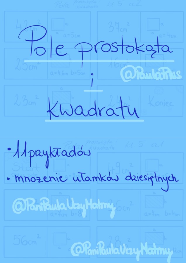 Matematyczne Domino: Pole Prostokąta, Kwadratu i Ułamki Dziesiętne – Edukacyjne Domino dla Klasy 5,6