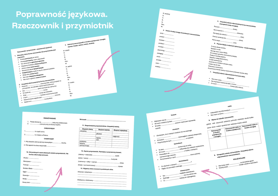Rzeczownik i przymiotnik. Poprawność językowa